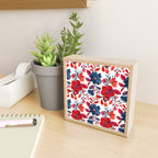 Red and Blue, Watercolor Painting of Flowers, Digital Art Mini Art Print Gallery Image 2
