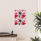 Red and Blue, Watercolor Painting of Flowers, Digital Art Poster Gallery Image 2