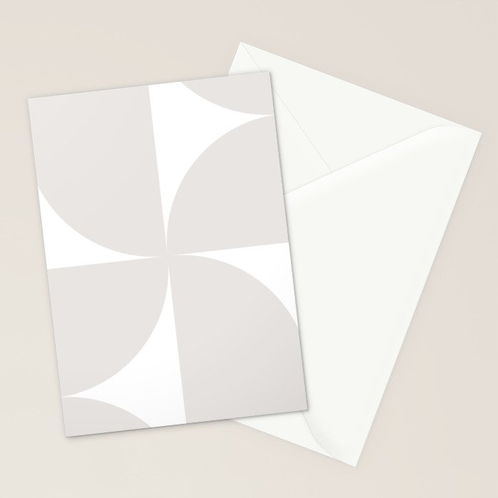 Bauhaus Mid Century Modern Geometric IV Grey Stationery Card Gallery Image 2