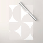 Bauhaus Mid Century Modern Geometric IV Grey Wrapping Paper Gallery Image 1