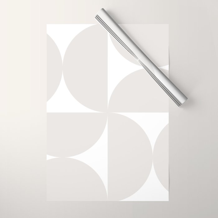 Bauhaus Mid Century Modern Geometric IV Grey Wrapping Paper Gallery Image 1