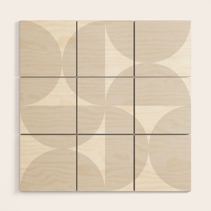 Bauhaus Mid Century Modern Geometric IV Grey Wood Wall Art Gallery Image 1