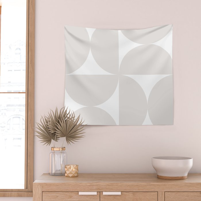 Bauhaus Mid Century Modern Geometric IV Grey Wall Tapestry Gallery Image 2