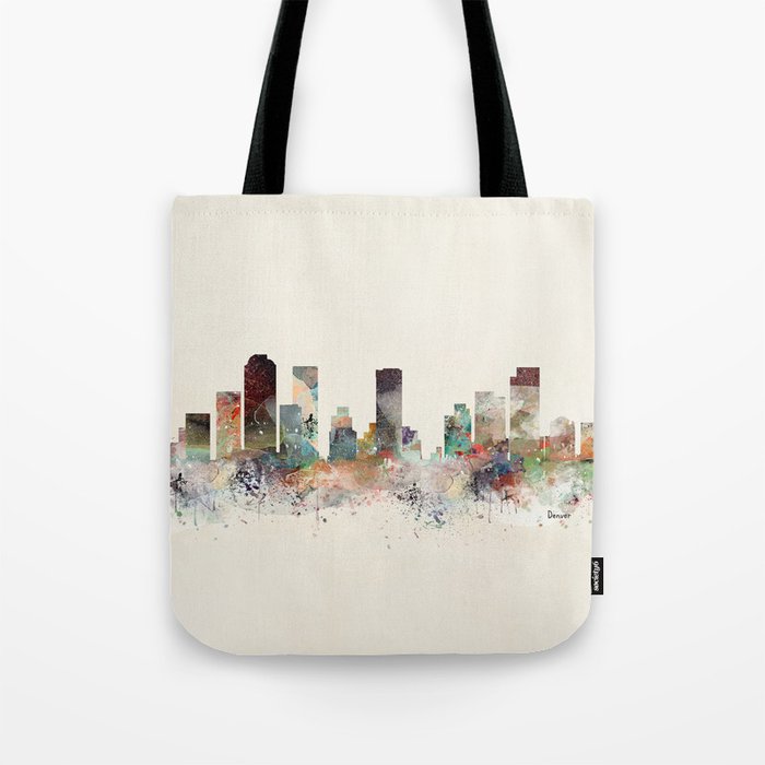 denver colorado skyline Tote Bag Gallery Image 1