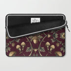 William Morris Style Forest Tales Cabincore Pattern Burgundy Red Laptop Sleeve Gallery Image 2
