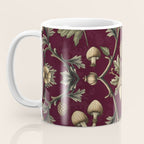 William Morris Style Forest Tales Cabincore Pattern Burgundy Red Coffee Mug Gallery Image 3