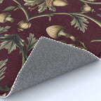 William Morris Style Forest Tales Cabincore Pattern Burgundy Red Rug Gallery Image 4