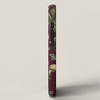 William Morris Style Forest Tales Cabincore Pattern Burgundy Red iPhone Case Gallery Image 2