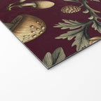 William Morris Style Forest Tales Cabincore Pattern Burgundy Red Welcome Mat Gallery Image 2