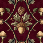 William Morris Style Forest Tales Cabincore Pattern Burgundy Red Coffee Mug Gallery Image 2