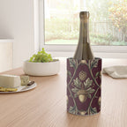 William Morris Style Forest Tales Cabincore Pattern Burgundy Red Wine Chiller Gallery Image 4