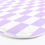 Large Chalky Pale Lilac Pastel Color and White Checkerboard Bath Mat Gallery Image 3