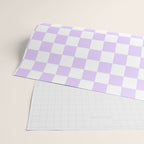 Large Chalky Pale Lilac Pastel Color and White Checkerboard Wrapping Paper Gallery Image 2