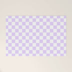 Large Chalky Pale Lilac Pastel Color and White Checkerboard Welcome Mat Gallery Image 1