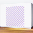 Large Chalky Pale Lilac Pastel Color and White Checkerboard Wall Mural Gallery Image 2