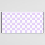 Large Chalky Pale Lilac Pastel Color and White Checkerboard Desk Mat Gallery Image 3