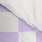 Large Chalky Pale Lilac Pastel Color and White Checkerboard Comforter Gallery Image 4