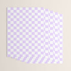 Large Chalky Pale Lilac Pastel Color and White Checkerboard Wrapping Paper Gallery Image 3