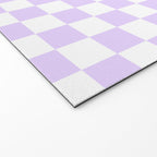 Large Chalky Pale Lilac Pastel Color and White Checkerboard Welcome Mat Gallery Image 2