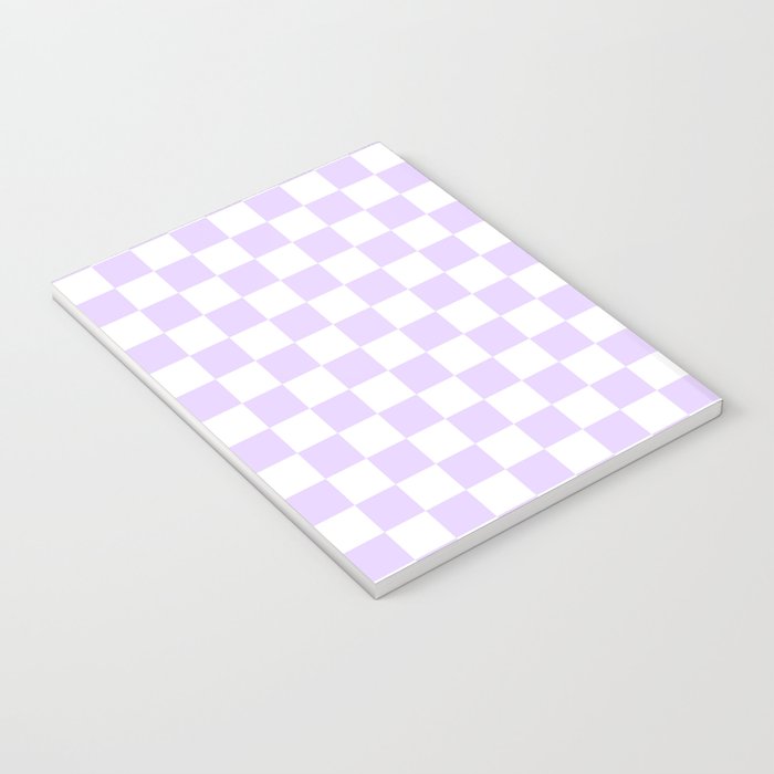 Large Chalky Pale Lilac Pastel Color and White Checkerboard Notebook Gallery Image 3