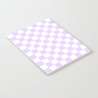 Large Chalky Pale Lilac Pastel Color and White Checkerboard Notebook Gallery Image 3