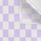 Large Chalky Pale Lilac Pastel Color and White Checkerboard Wall Tapestry Gallery Image 3