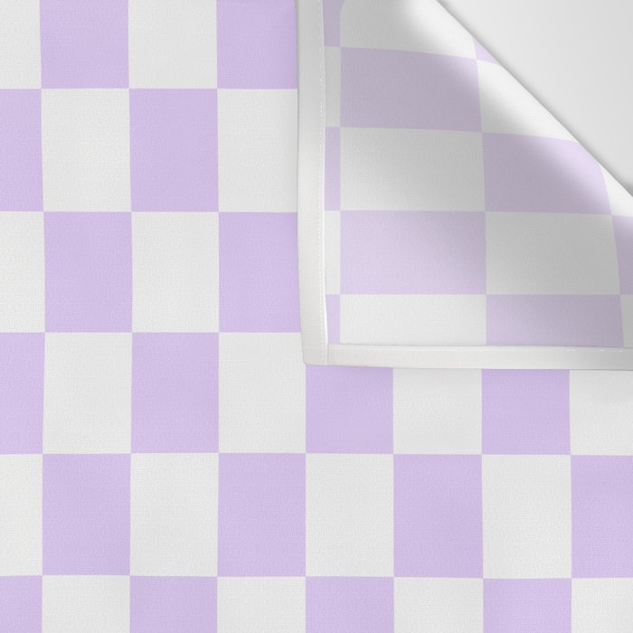Large Chalky Pale Lilac Pastel Color and White Checkerboard Wall Tapestry Gallery Image 3