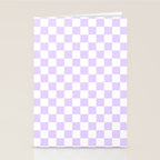 Large Chalky Pale Lilac Pastel Color and White Checkerboard Stationery Card Gallery Image 2