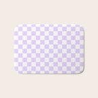 Large Chalky Pale Lilac Pastel Color and White Checkerboard Bath Mat Gallery Image 1