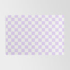 Large Chalky Pale Lilac Pastel Color and White Checkerboard Rug Gallery Image 2