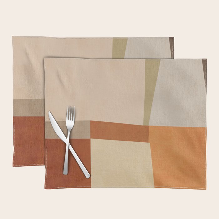 Earth Colors Warm Tones Fall Abstract Art Placemat Gallery Image 1