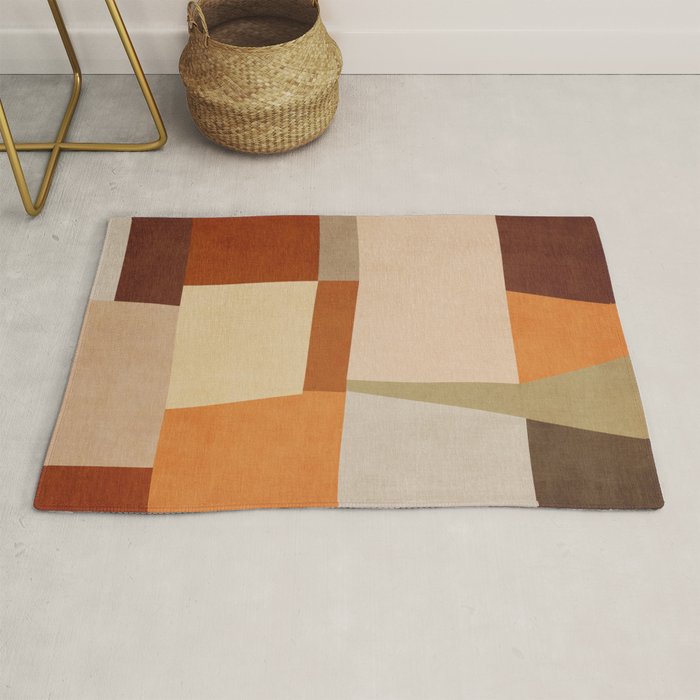 Earth Colors Warm Tones Fall Abstract Art Rug Gallery Image 1
