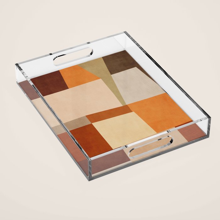 Earth Colors Warm Tones Fall Abstract Art Acrylic Tray Gallery Image 1