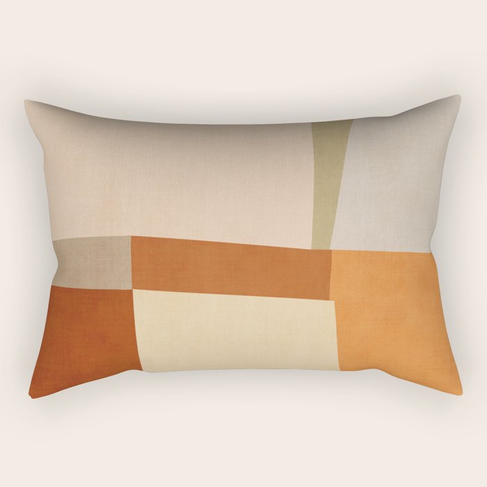 Earth Colors Warm Tones Fall Abstract Art Rectangular Pillow Gallery Image 2