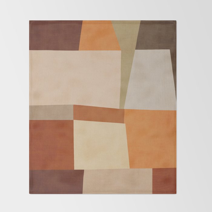 Earth Colors Warm Tones Fall Abstract Art Throw Blanket Gallery Image 2
