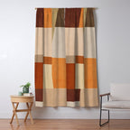 Earth Colors Warm Tones Fall Abstract Art Window Curtain Gallery Image 5
