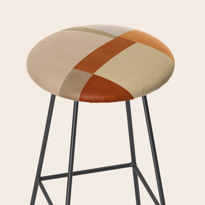 Earth Colors Warm Tones Fall Abstract Art Stool Gallery Image 2