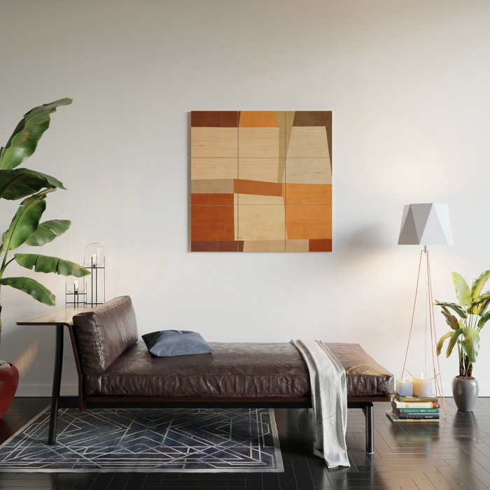 Earth Colors Warm Tones Fall Abstract Art Wood Wall Art Gallery Image 2