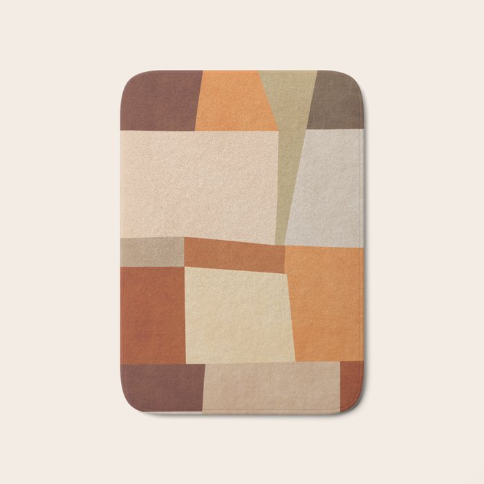 Earth Colors Warm Tones Fall Abstract Art Bath Mat Gallery Image 1