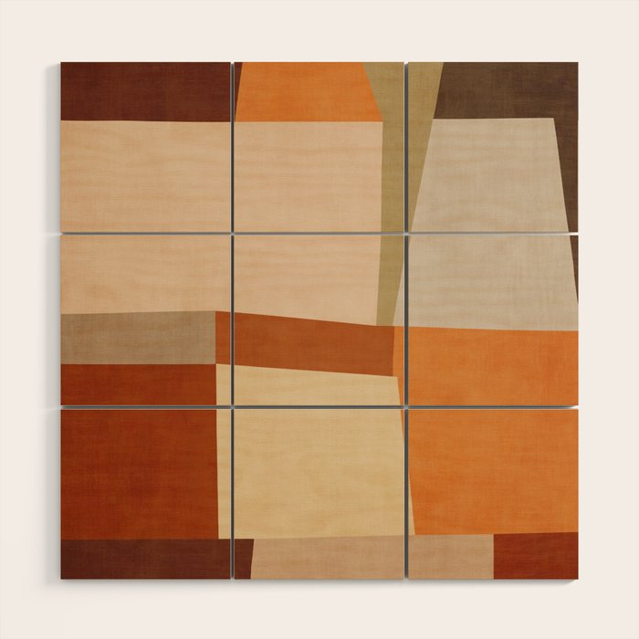 Earth Colors Warm Tones Fall Abstract Art Wood Wall Art Gallery Image 1