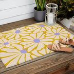 Big Groovy Flower - Purple, Yellow, Off-White Outdoor Rug Gallery Image 2