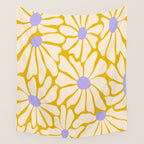 Big Groovy Flower - Purple, Yellow, Off-White Wall Tapestry Gallery Image 4