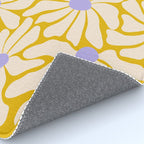 Big Groovy Flower - Purple, Yellow, Off-White Rug Gallery Image 4