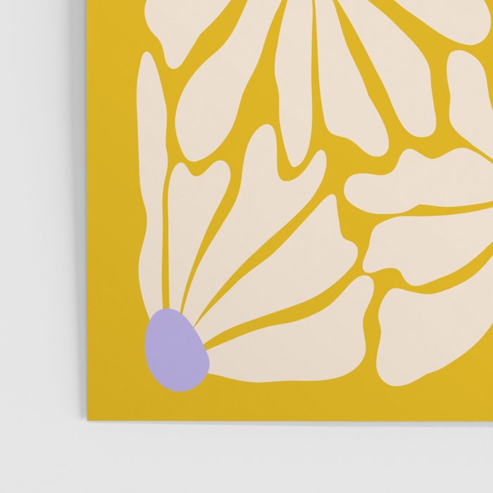 Big Groovy Flower - Purple, Yellow, Off-White Poster Gallery Image 3