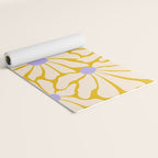 Big Groovy Flower - Purple, Yellow, Off-White Yoga Mat Gallery Image 2