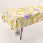Big Groovy Flower - Purple, Yellow, Off-White Tablecloth Gallery Image 1