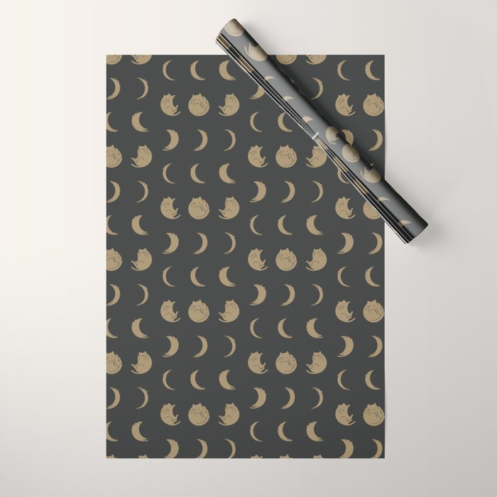 Cat Landscape 136: Cat Moon Wrapping Paper Gallery Image 1