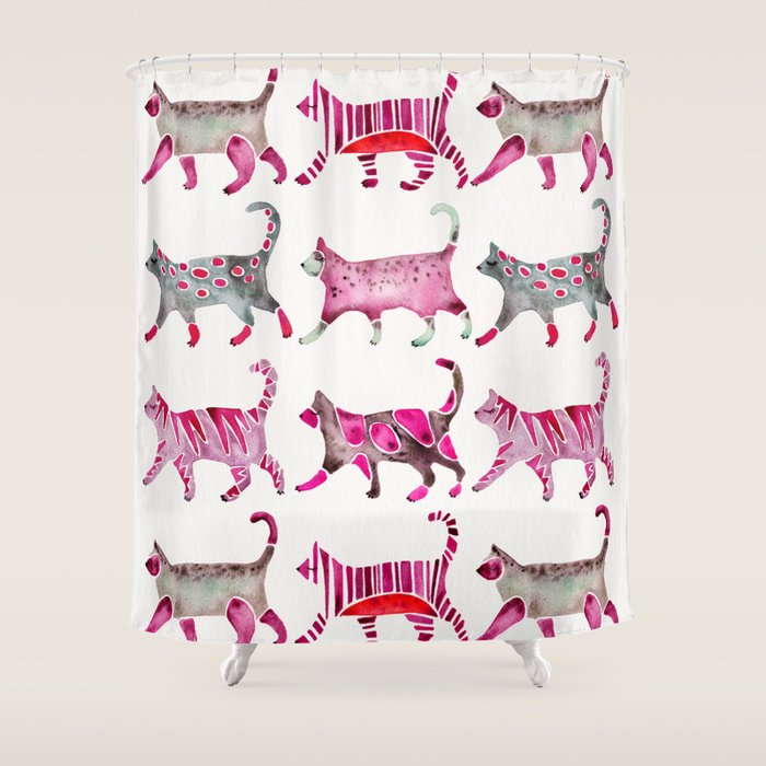 Cat Collection - Magenta Palette Shower Curtain Gallery Image 1