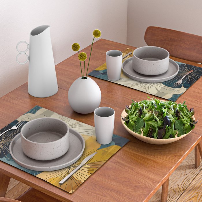 Floral Navy Honey Placemat Gallery Image 2