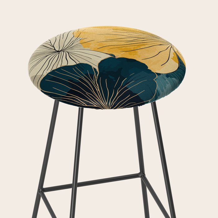 Floral Navy Honey Stool Gallery Image 2